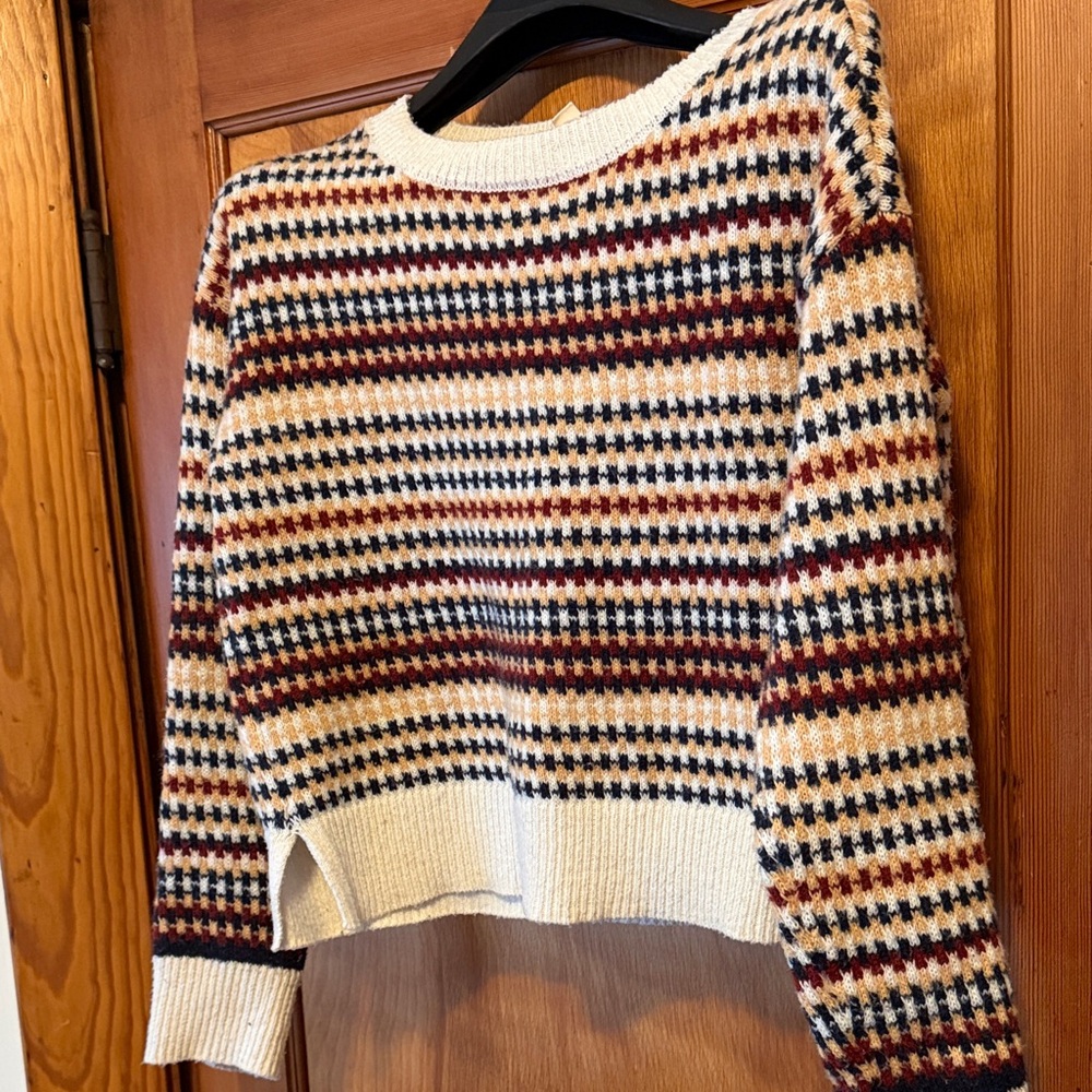 Striped Knit Cropped Sweater